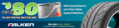 Get an $80 Falken Prepaid Mastercard via Mail-in Rebate
