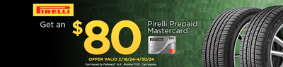 Get an $80 Pirelli Prepaid Mastercard by Mail
